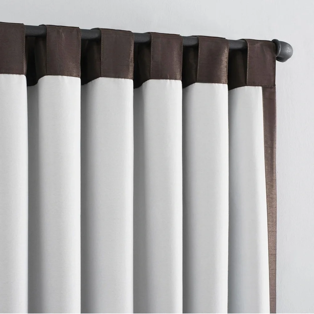 Sun Zero Faux Dupioni Silk Thermal Blackout Back Tab Curtain 50